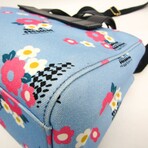 Miu Miu // Leather + Cotton + Canapa Fiori Handbag // Light Blue + Multicolor // Pre-Owned