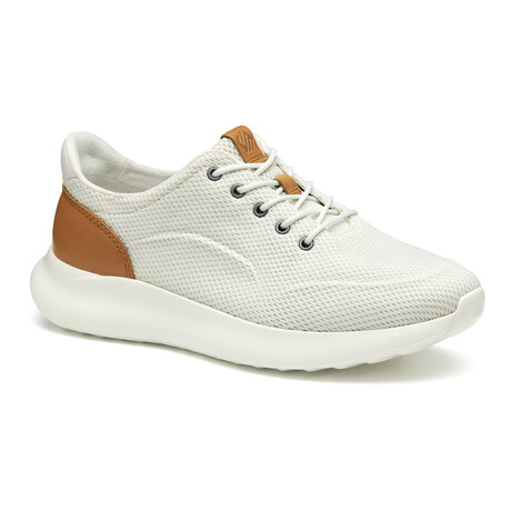 Knit Kasler 2.0 Plain Toe Sneakers // White + Tan (8)