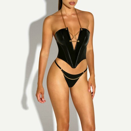 Chained Bustier // Black (S-M)