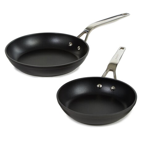 BergHOFF Essentials 2Pc Nonstick Hard Anodized Fry Pan Set, Black