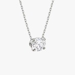 PureLine 14k White Gold Lab-Gown Oval Diamond Penant Necklace // 16"-18" (Diamond Carats: 0.50ct. tw.)