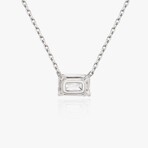 Muse Jewelry // PureLine 14k White Gold Lab-Grown Emerald Diamond Pendant Necklace // 16"-18" // New (Diamond Carats: 0.50ct. tw.)