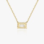 PureLine 14k Yellow Gold Lab-Grown Emerald Diamond Pendant Necklace // 16"-18" (Diamond Carats: 0.50ct. tw.)