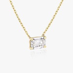 PureLine 14k Yellow Gold Lab-Grown Emerald Diamond Pendant Necklace // 16"-18" (Diamond Carats: 0.50ct. tw.)