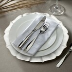 Contessa Silver Glitter Rim with Pearl White Charger Plate 13"D