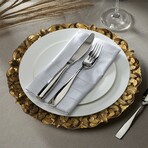 Embossed Charger Plates Set of 4 // 14"D (Brown)