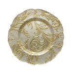 Vanessa Charger Plate - Gold/Pearl White 13" D