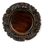 Embossed Charger Plates Set of 4 // 14"D (Brown)