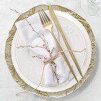 Vanessa Charger Plate - Gold/Pearl White 13" D