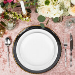 Centro Black Glass Charger Plate with Gold 13"D