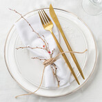 Elite Glass Charger Plate 13"D (Gold Rim)