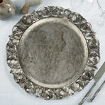 Embossed Charger Plates Set of 4 // 14"D (Brown)