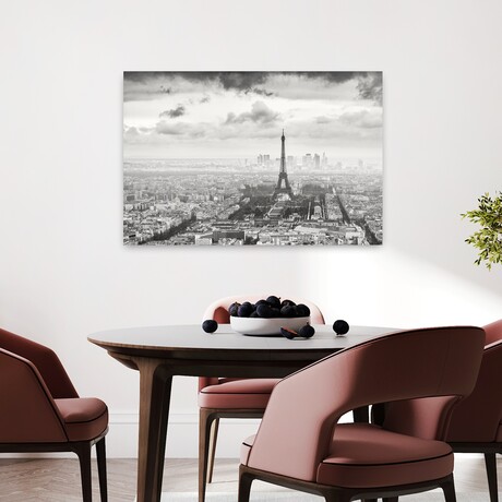 La Tour Eiffel et La Defense by Wilco Dragt (16"H x 24"W x 1.5"D)