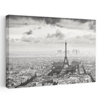 La Tour Eiffel et La Defense by Wilco Dragt (16"H x 24"W x 1.5"D)