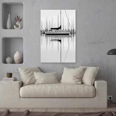 Monochrome Harbor by Nicholas Bell (16"H x 24"W x 1.5"D)