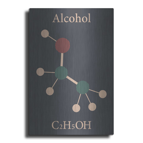 Alcohol Molecule by Luxe Metal (16"H x 12"W x 0.13"D)