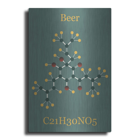 Beer Molecule II by Luxe Metal (16"H x 12"W x 0.13"D)