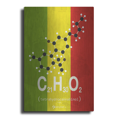 Molecule Thc by Typelike V.2 (24"H x 16"W x 0.13"D)