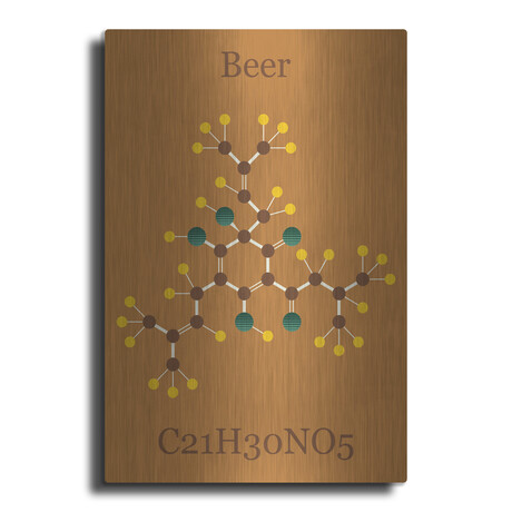 Beer Molecule I by Luxe Metal (16"H x 12"W x 0.13"D)
