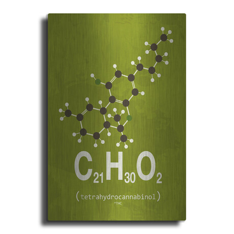 Molecule Thc by Typelike V.1 (24"H x 16"W x 0.13"D)
