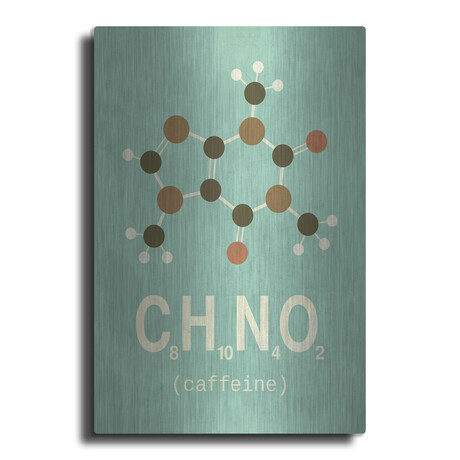 Molecule Caffeine by Typelike (16"H x 12"W x 0.13"D)