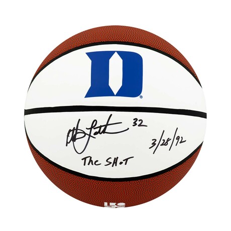 Christian Laettner // Duke Blue Devils // Signed Brands White Basketball