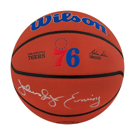 Julius 'Dr. J' Erving // Philadelphia 76ers // Signed Wilson Basketball