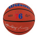 Julius 'Dr. J' Erving // Philadelphia 76ers // Signed Wilson Basketball