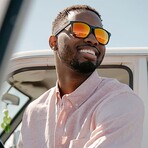 Knockaround // Unisex // Fast Lanes Polarized Sunglasses // Matte Black + Red Sunset