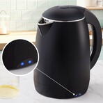 Elite Gourmet 1.8L Cool-Touch dbl-wall insulated Electric Kettle with Stainless Steel Interior, Black