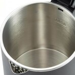 Elite Gourmet EKT719 Dual Voltage 110-220V US Plug, Travel Double Wall Insulated Cool-Touch, 0.6L Electric Kettle, Stainless Steel Interior, Hinged-Locking Lid, Retractable Handle, Auto Shut-Off, Boil Dry Protection, matte Black