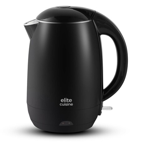 Elite Gourmet 1.8L Cool-Touch dbl-wall insulated Electric Kettle with Stainless Steel Interior, Black