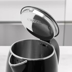 Elite Gourmet 1.8L Cool-Touch dbl-wall insulated Electric Kettle with Stainless Steel Interior, Black