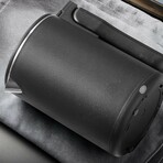 Elite Gourmet EKT719 Dual Voltage 110-220V US Plug, Travel Double Wall Insulated Cool-Touch, 0.6L Electric Kettle, Stainless Steel Interior, Hinged-Locking Lid, Retractable Handle, Auto Shut-Off, Boil Dry Protection, matte Black