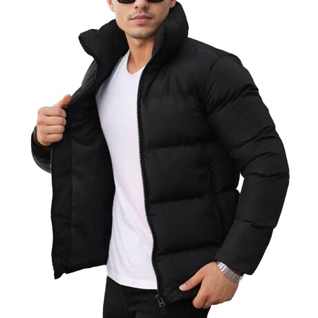 Turtleneck Puffer Jacket // Black (S)