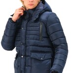 Hooded Puffer Jacket // Dark Blue (M)