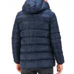 Hooded Puffer Jacket // Dark Blue (M)