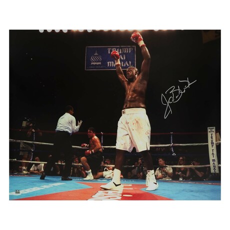 James 'Buster' Douglas // Signed Boxing Fight Knockout Celebration Photo