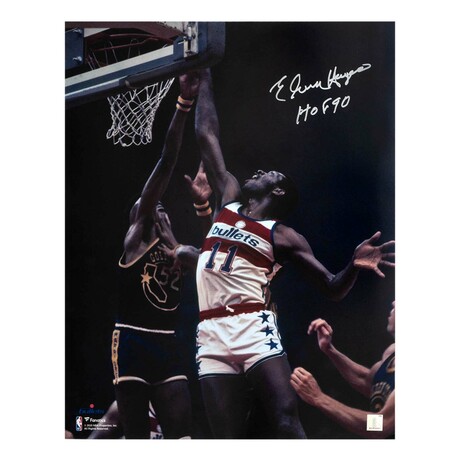 Elvin Hayes // Washington Bullets // Signed White Jersey Action Photo