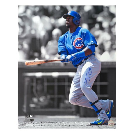 Jorge Soler // Chicago Cubs // Signed Blue Jersey Spotlight Action Photo