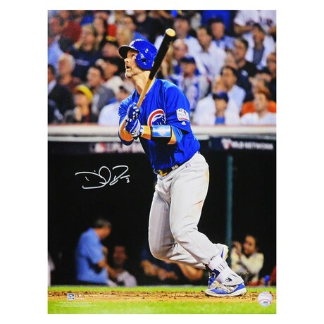 David Ross // Chicago Cubs // Signed 2016 WS Gm 7 Last Career At Bat Photo