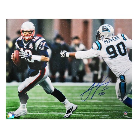 Julius Peppers // Carolina Panthers // Signed Chasing Tom Brady Photo