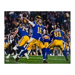 Jared Goff // Los Angeles Rams // Signed Passing Action Photo