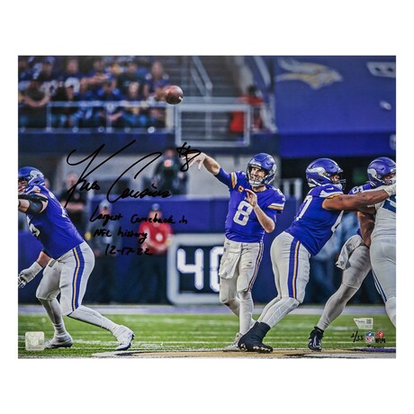 Kirk Cousins // Signed Vikings Largest NFL Comeback LE/33 Photo