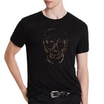 Ss Crew Tee - Embellished Skull // Black (XS)