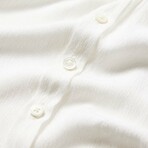 Multi Button Band Collar Shirt // White (M)