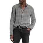 Over Shirt With Straight Bottom Hem & Horn Buttons // Shadow Grey (XS)