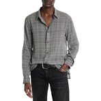 Over Shirt With Straight Bottom Hem & Horn Buttons // Shadow Grey (XS)