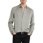 Rodney Long Sleeve Shirt In Foulard Print // Snow Heather (XS)