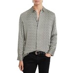 Rodney Long Sleeve Shirt In Foulard Print // Snow Heather (XS)